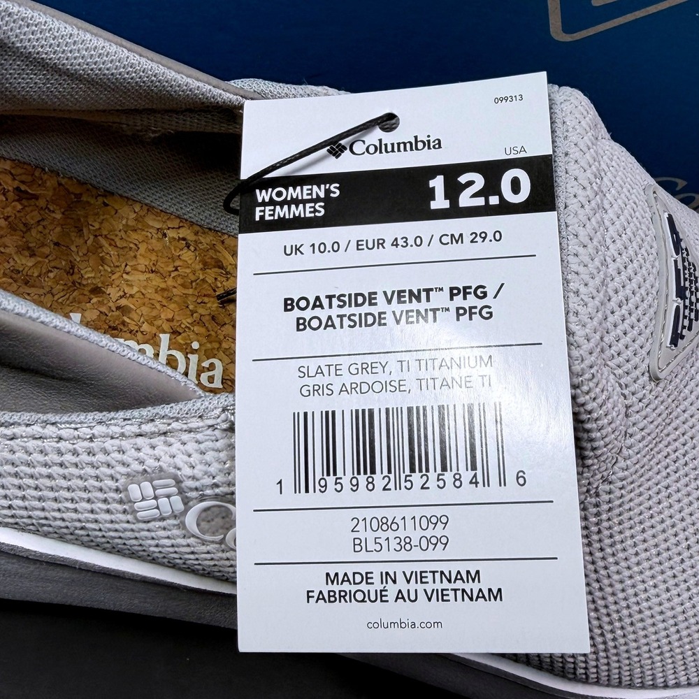 Columbia Boatside Vent PFG Shoes Womens 12 Slate Grey Boat Fishing Mens 10.5 New - Picture 2 of 4